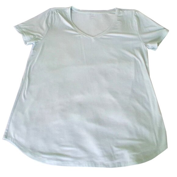 Women's Joe Fresh Active V-Neck T-Shirt, Mint, Large - Picture 1 of 6